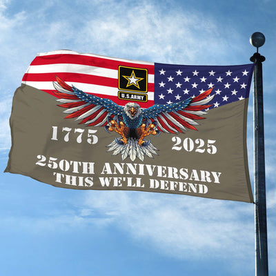 Premium 250th Anniversary Of The Army Grommet Flag, Gifts For Army Veteran, Best Gifts On Father's Day, Veterans Day.