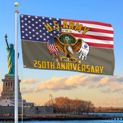 Premium 250th Anniversary Of The Army Grommet Flag, Gifts For Army Veteran, Best Gifts On Father's Day, Veterans Day.
