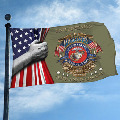 Premium USMC Grommet Flag, 250th Anniversary Marine Corps Flag, Gifts For Marine Veteran, Best Gifts On Father's Day, Veterans Day.