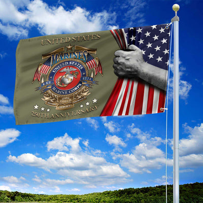 Premium USMC Grommet Flag, 250th Anniversary Marine Corps Flag, Gifts For Marine Veteran, Best Gifts On Father's Day, Veterans Day.