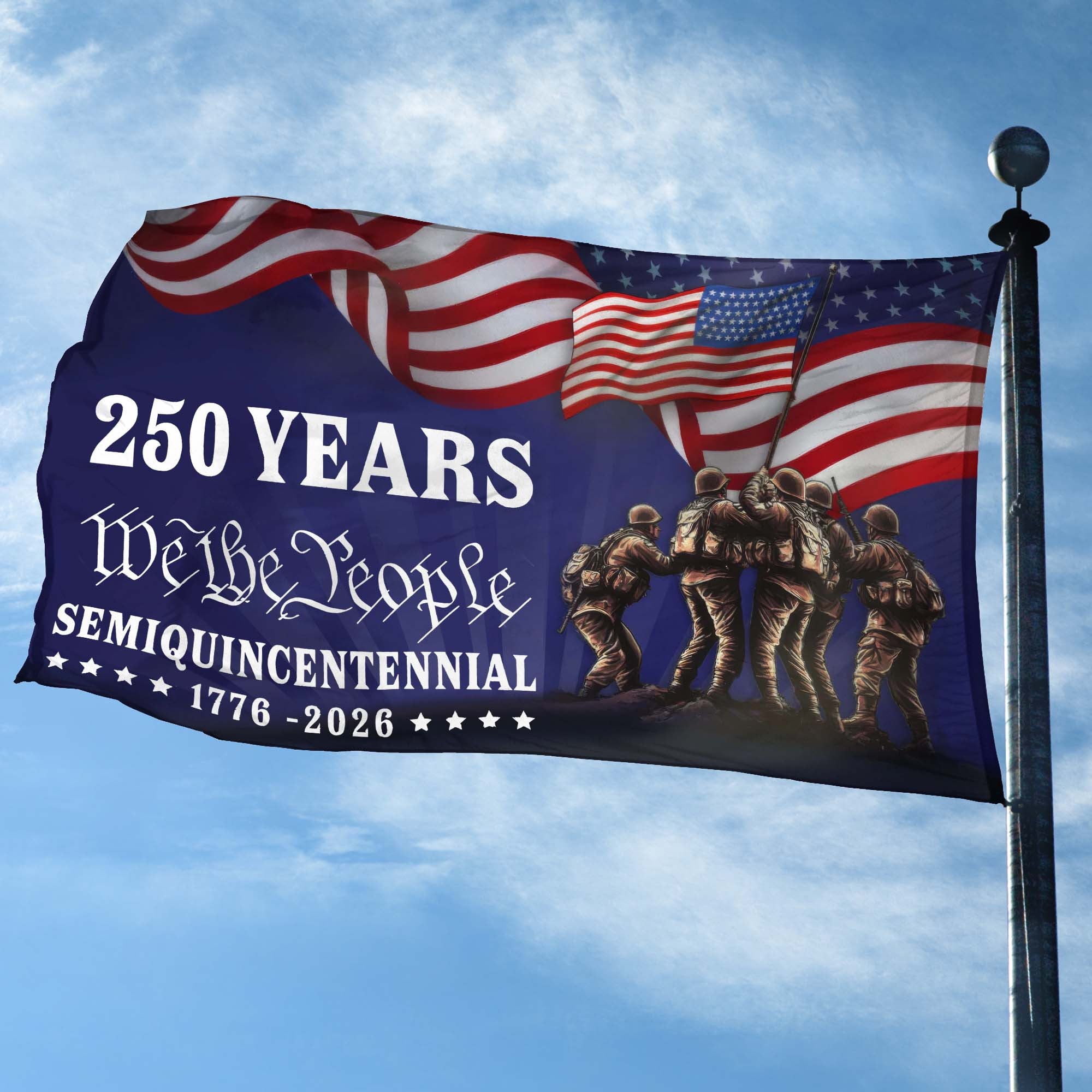 Premium 250th Anniversary US Grommet Flag, Gifts For US Veteran, Best Gifts On Father's Day, Veterans Day.
