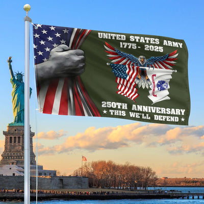 Premium 250th Anniversary Of The Army Grommet Flag, Gifts For Army Veteran, Best Gifts On Father's Day, Veterans Day.