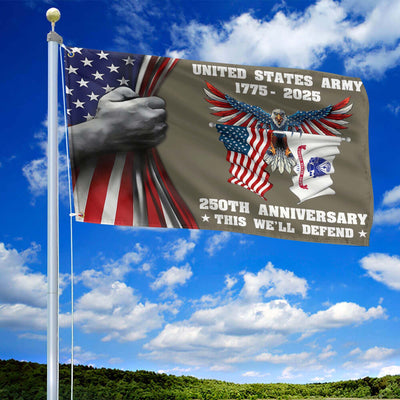 Premium 250th Anniversary Of The Army Grommet Flag, Gifts For Army Veteran, Best Gifts On Father's Day, Veterans Day.