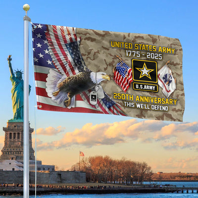 Premium 250th Anniversary Of The Army Grommet Flag, Gifts For Army Veteran, Best Gifts On Father's Day, Veterans Day.