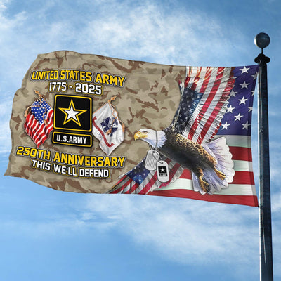 Premium 250th Anniversary Of The Army Grommet Flag, Gifts For Army Veteran, Best Gifts On Father's Day, Veterans Day.