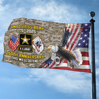 Premium 250th Anniversary Of The Army Grommet Flag, Gifts For Army Veteran, Best Gifts On Father's Day, Veterans Day.