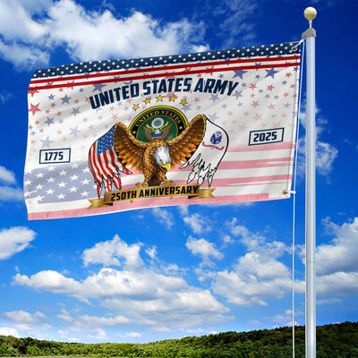 Premium 250th Anniversary Of The Army Grommet Flag, Gifts For Army Veteran, Best Gifts On Father's Day, Veterans Day.