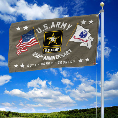 Premium 250th Anniversary Of The Army Grommet Flag, Gifts For Army Veteran, Best Gifts On Father's Day, Veterans Day.