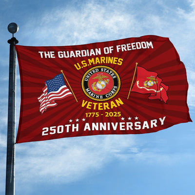 Premium USMC Grommet Flag, 250th Anniversary Marine Corps Flag, Gifts For Marine Veteran, Best Gifts On Father's Day, Veterans Day.