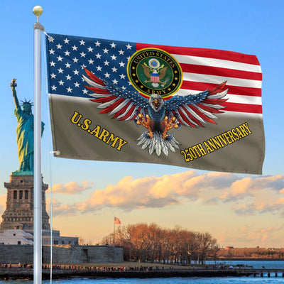 Premium 250th Anniversary Of The Army Grommet Flag, Gifts For Army Veteran, Best Gifts On Father's Day, Veterans Day.