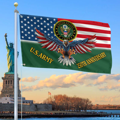 Premium 250th Anniversary Of The Army Grommet Flag, Gifts For Army Veteran, Best Gifts On Father's Day, Veterans Day.