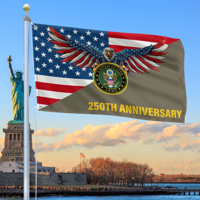 Premium 250th Anniversary Of The Army Grommet Flag, Gifts For Army Veteran, Best Gifts On Father's Day, Veterans Day.