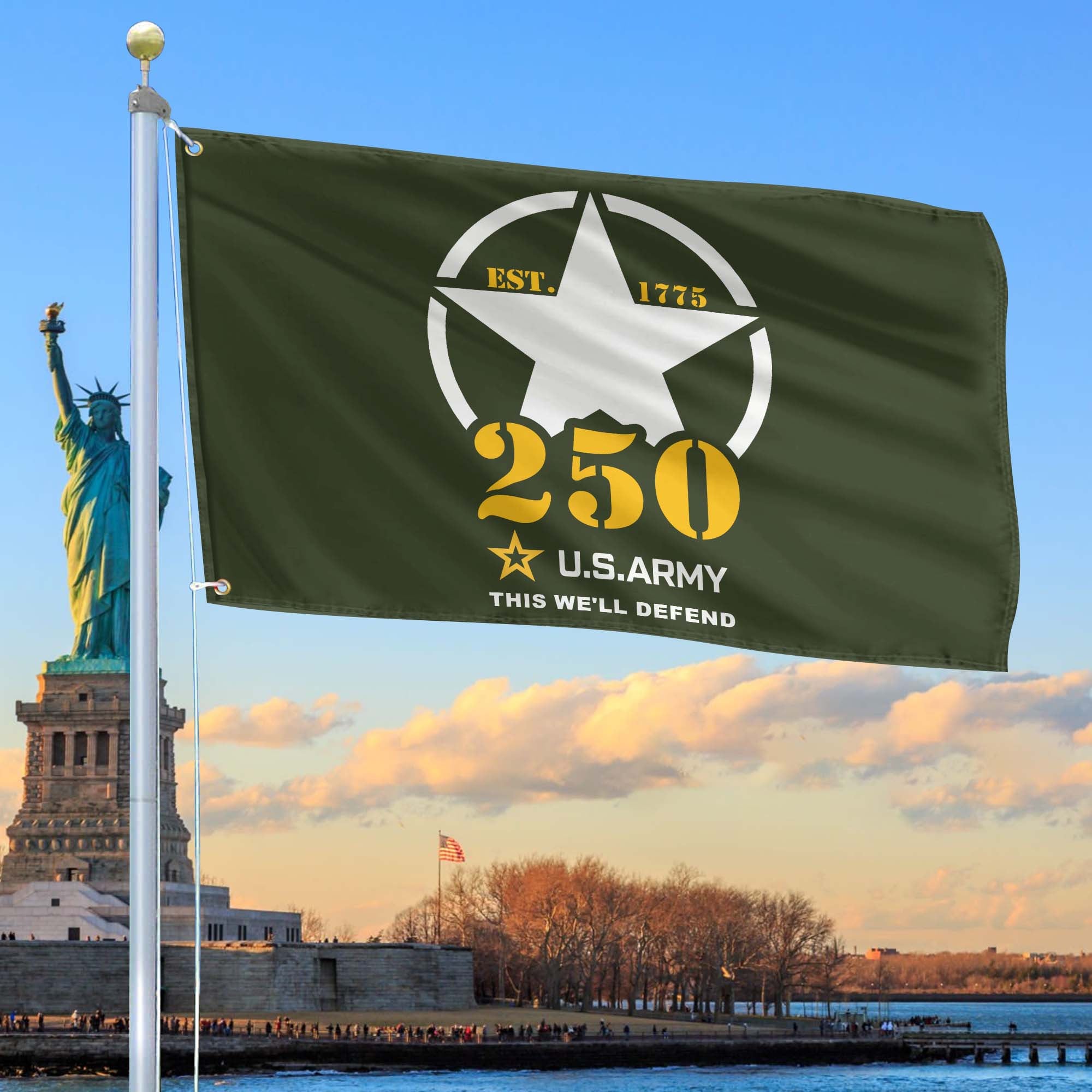 Premium 250th Anniversary Of The Army Grommet Flag, Gifts For Army Veteran, Best Gifts On Father's Day, Veterans Day.