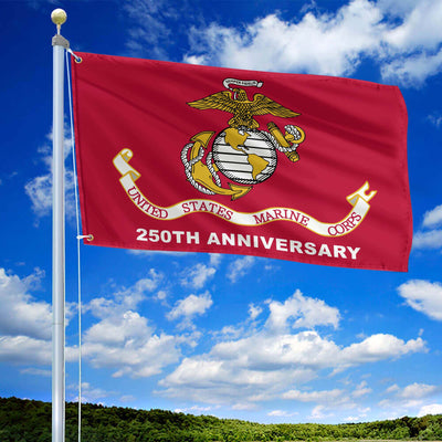 Premium USMC Grommet Flag, 250th Anniversary Marine Corps Flag, Gifts For Marine Veteran, Best Gifts On Father's Day, Veterans Day.