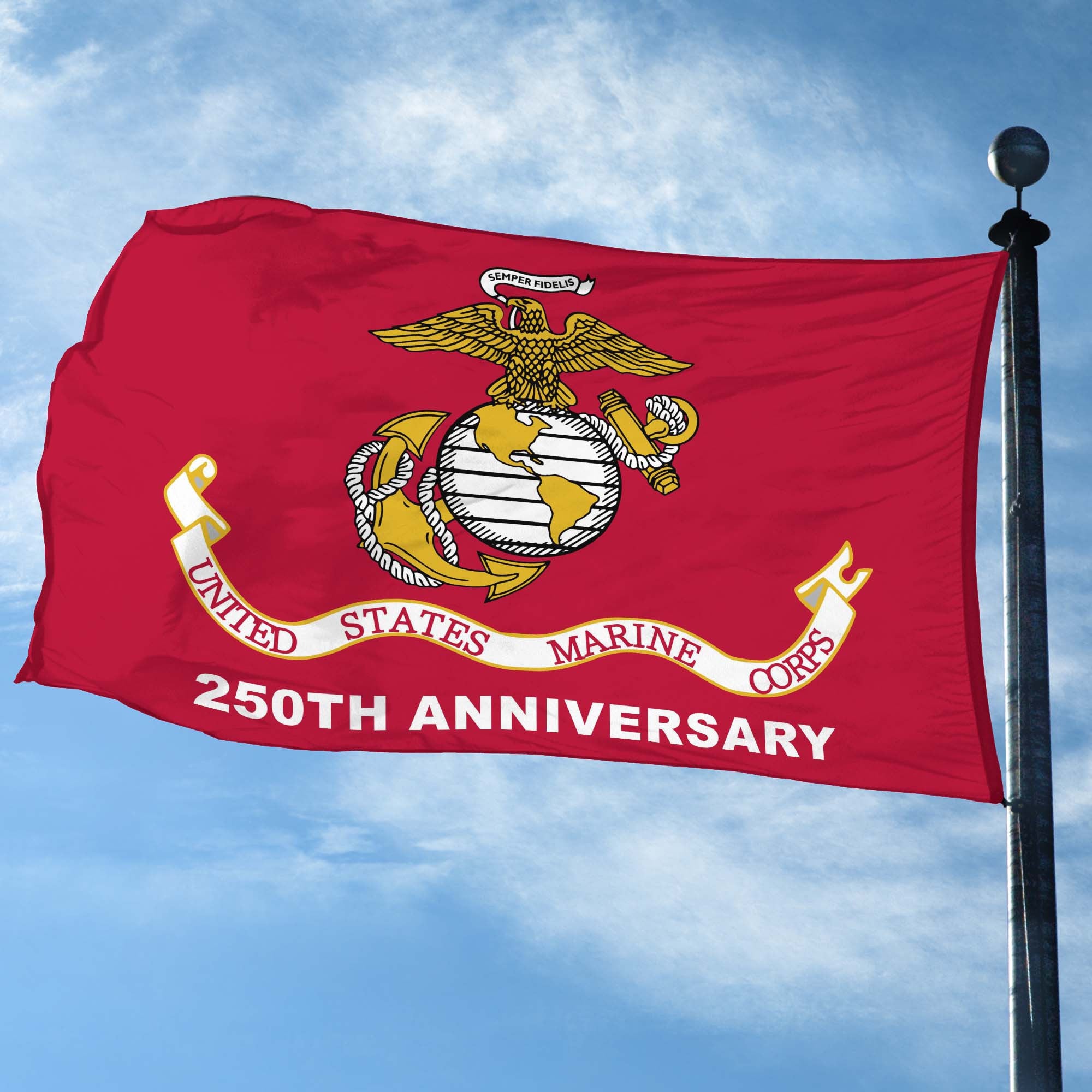 Premium USMC Grommet Flag, 250th Anniversary Marine Corps Flag, Gifts For Marine Veteran, Best Gifts On Father's Day, Veterans Day.