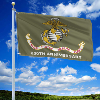 Premium USMC Grommet Flag, 250th Anniversary Marine Corps Flag, Gifts For Marine Veteran, Best Gifts On Father's Day, Veterans Day.
