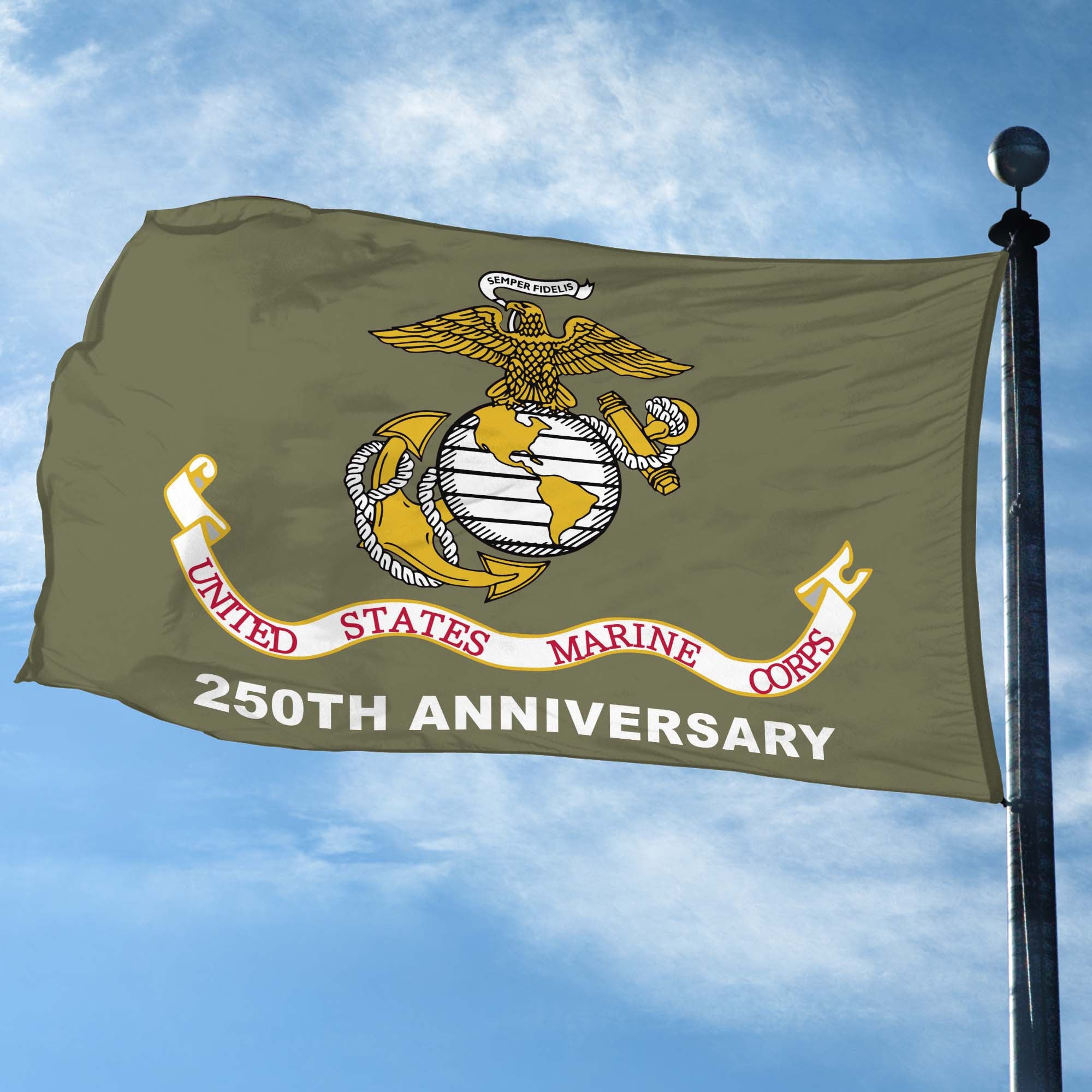 Premium USMC Grommet Flag, 250th Anniversary Marine Corps Flag, Gifts For Marine Veteran, Best Gifts On Father's Day, Veterans Day.