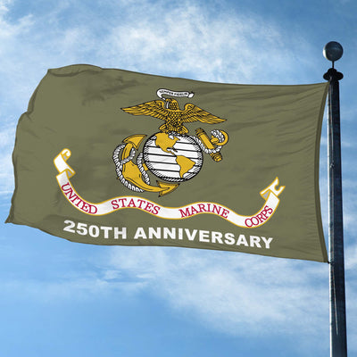 Premium USMC Grommet Flag, 250th Anniversary Marine Corps Flag, Gifts For Marine Veteran, Best Gifts On Father's Day, Veterans Day.