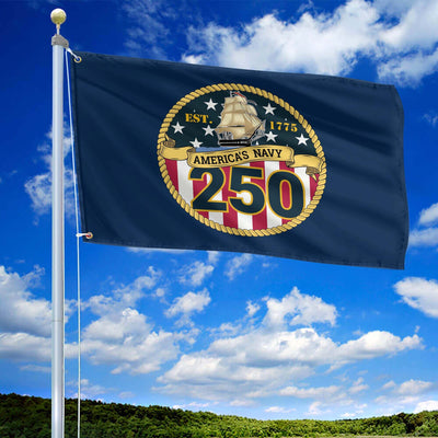 Premium US Navy Grommet Flag, 250th Anniversary Navy Flag, Gifts For Navy Veteran, Best Gifts On Father's Day, Veterans Day.