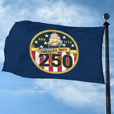 Premium US Navy Grommet Flag, 250th Anniversary Navy Flag, Gifts For Navy Veteran, Best Gifts On Father's Day, Veterans Day.