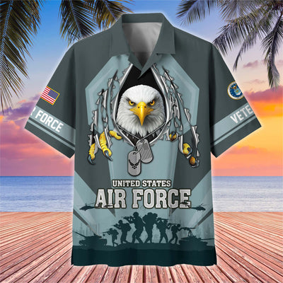 Premium US Veterans Hawaiian Shirt, Gifts For US Veterans, Gifts On Veterans Day.