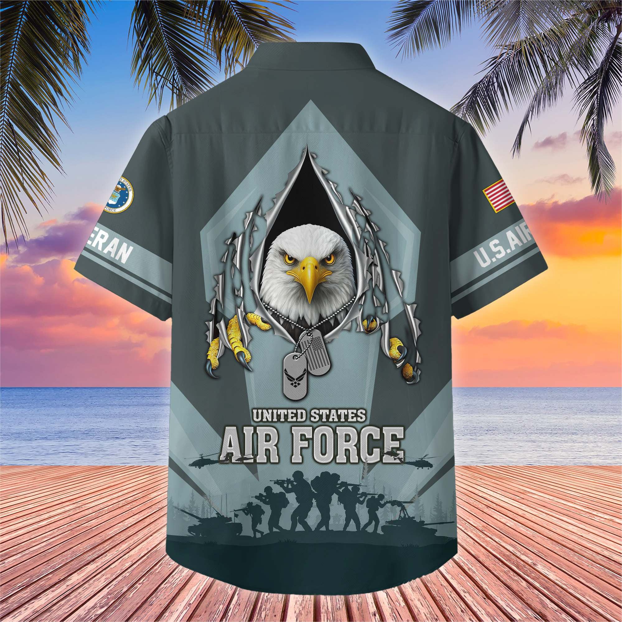 Premium US Veterans Hawaiian Shirt, Gifts For US Veterans, Gifts On Veterans Day.