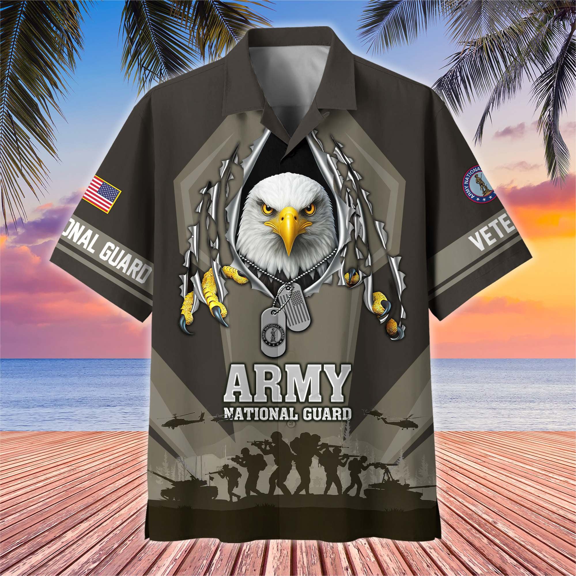 Premium US Veterans Hawaiian Shirt, Gifts For US Veterans, Gifts On Veterans Day.