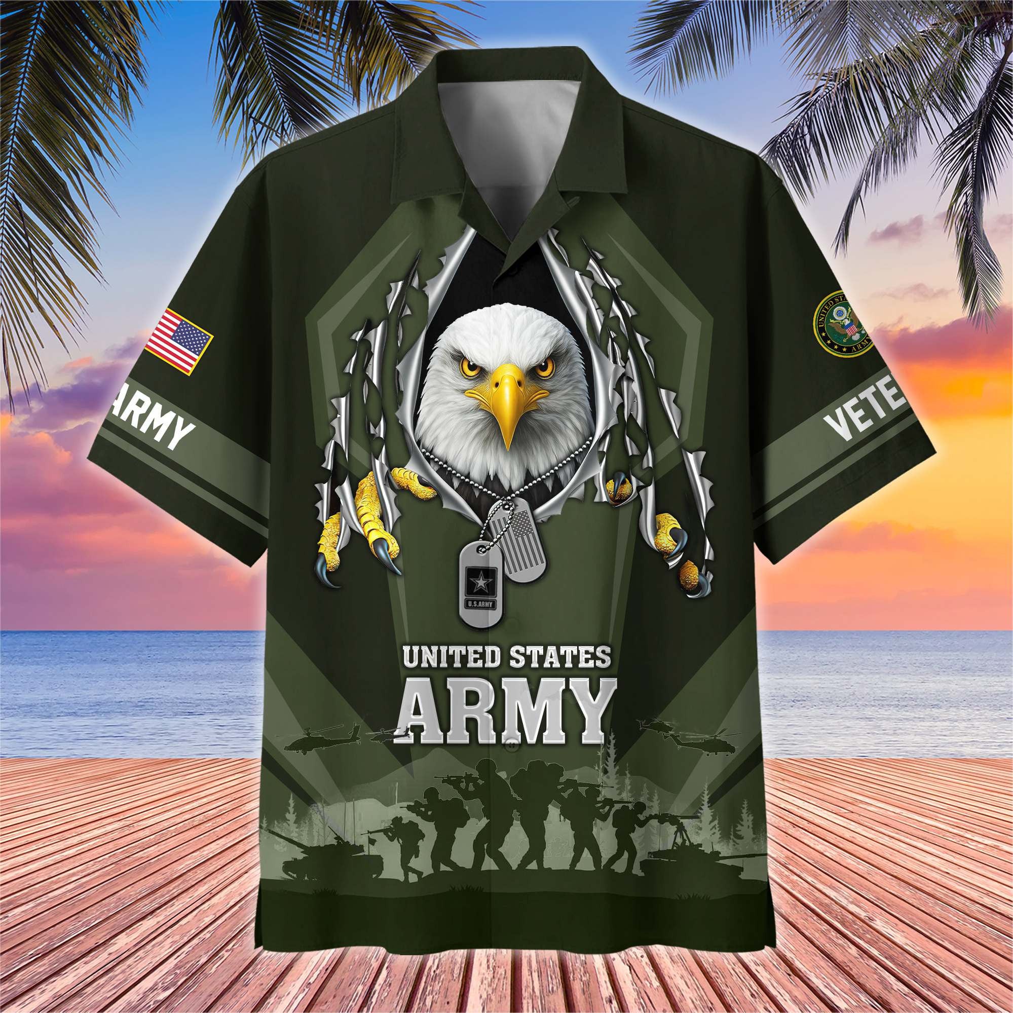 Premium US Veterans Hawaiian Shirt, Gifts For US Veterans, Gifts On Veterans Day.