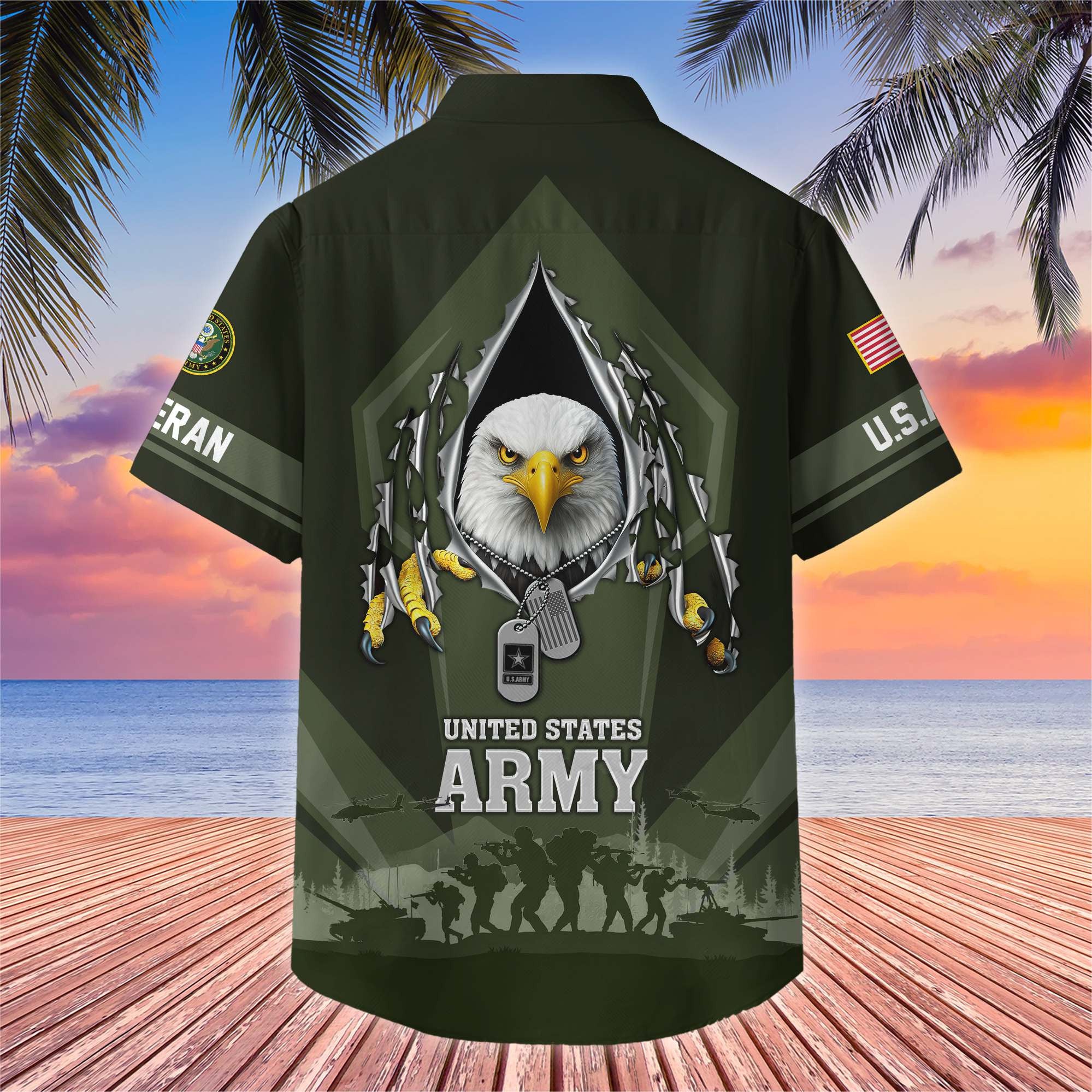 Premium US Veterans Hawaiian Shirt, Gifts For US Veterans, Gifts On Veterans Day.
