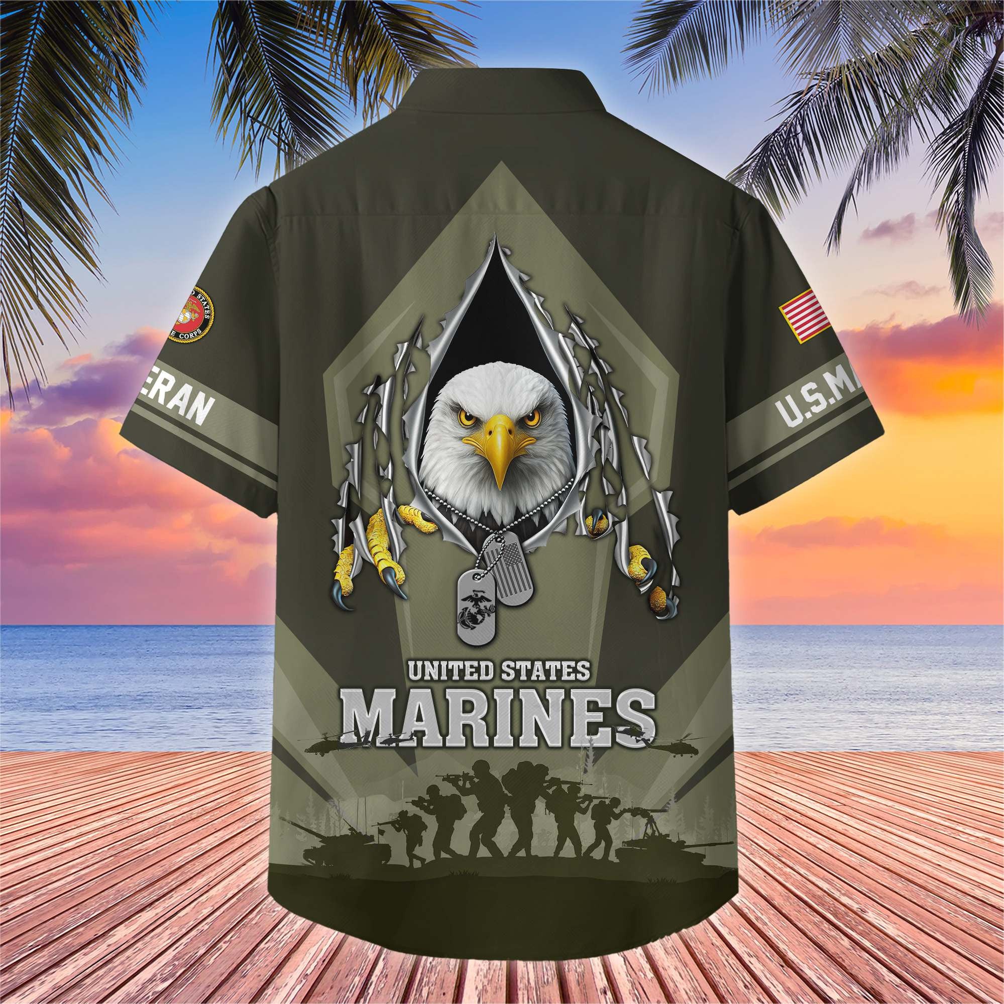Premium US Veterans Hawaiian Shirt, Gifts For US Veterans, Gifts On Veterans Day.