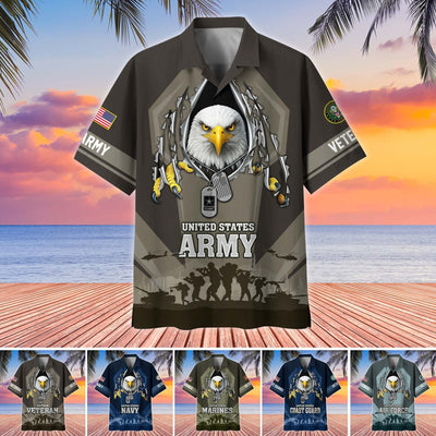 Premium US Veterans Hawaiian Shirt, Gifts For US Veterans, Gifts On Veterans Day.