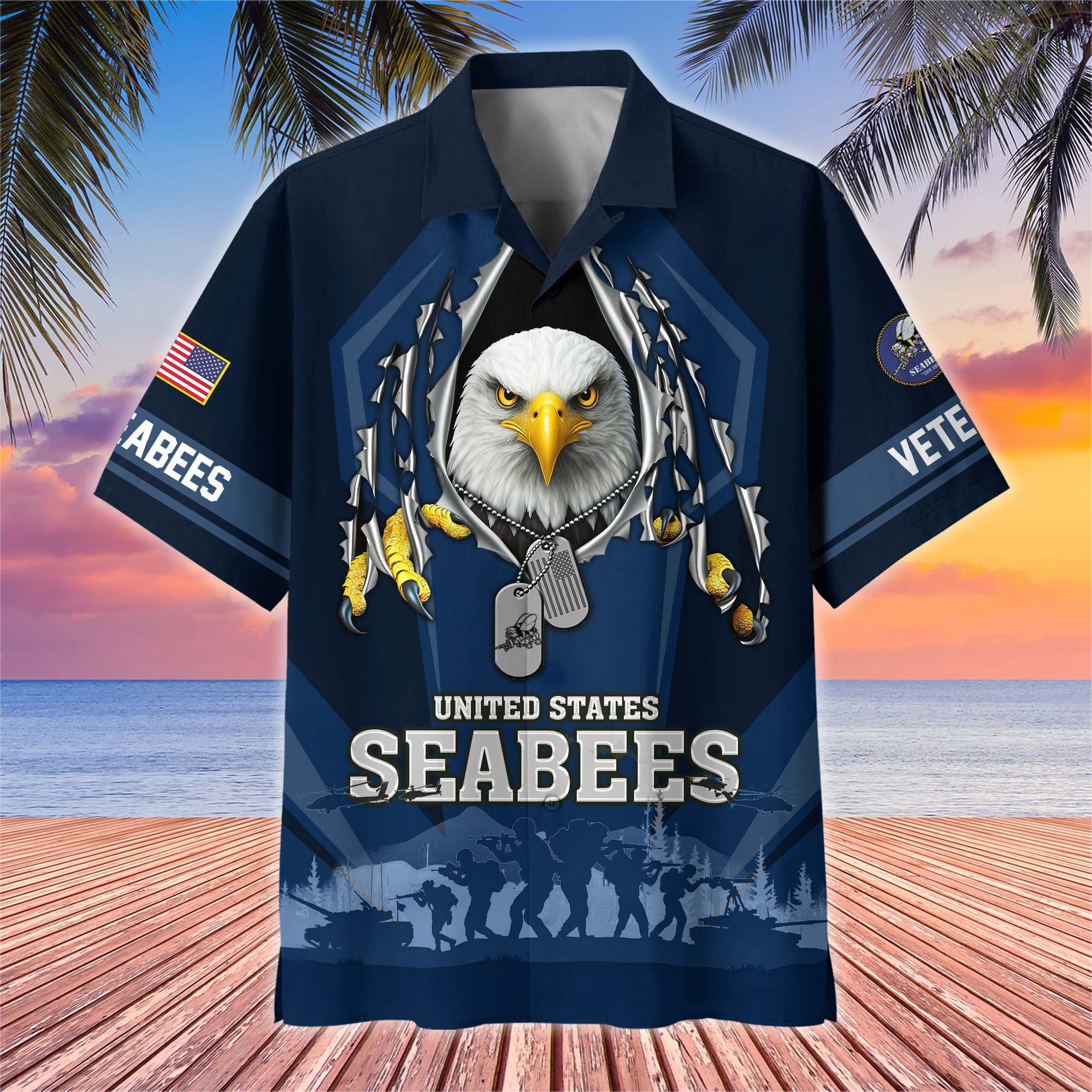 Premium US Veterans Hawaiian Shirt, Gifts For US Veterans, Gifts On Veterans Day.