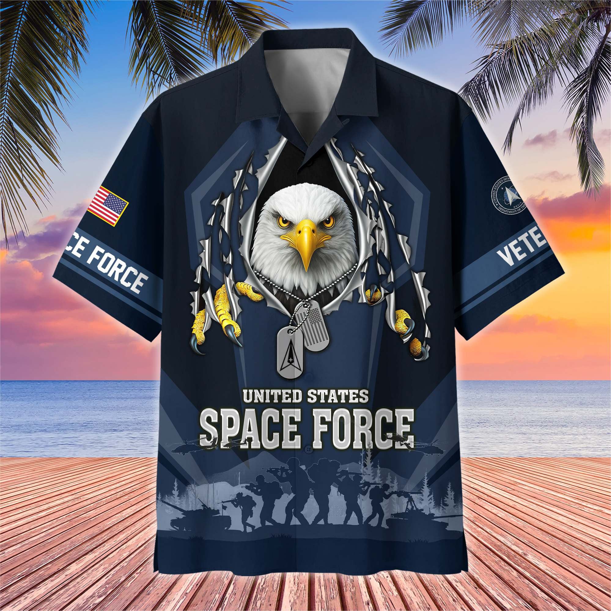 Premium US Veterans Hawaiian Shirt, Gifts For US Veterans, Gifts On Veterans Day.