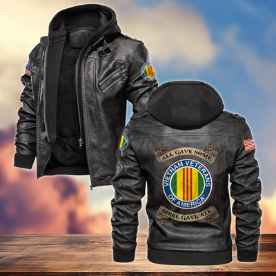 Premium Vietnam Veteran Leather Jacket, Gifts For Vietnam Veteran, Gifts On Father's Day, Armed Forces Day, Veterans Day.