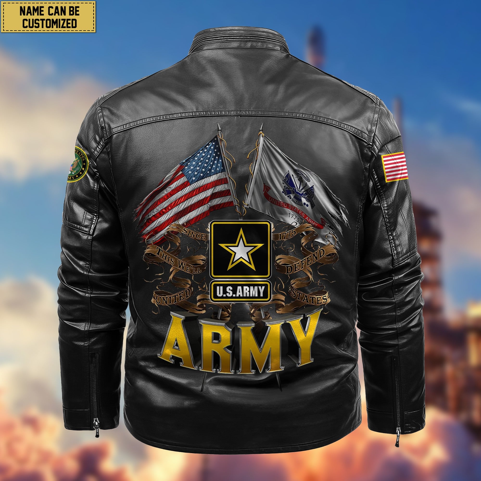 Premium Personalized US Army Veteran Leather Jacket, Gifts For Army Veteran, Gifts On Father's Day, Armed Forces Day, Veterans Day.