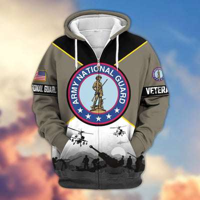 Premium US Veterans Zip Hoodie, Gifts For US Veterans, Gifts On Father's Day, Veterans Day.