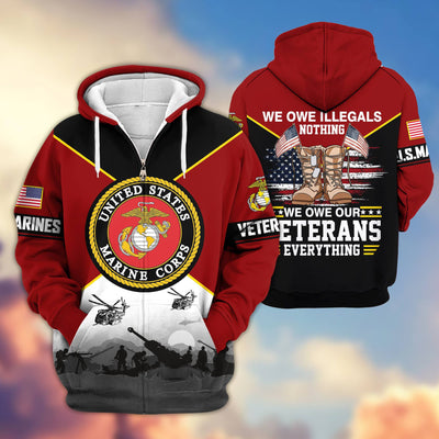 Premium US Veterans Zip Hoodie, Gifts For US Veterans, Gifts On Father's Day, Veterans Day.