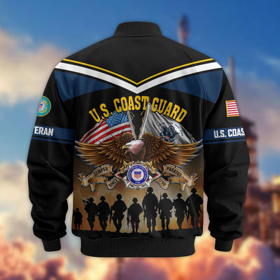 Premium US Veterans Bomber Jacket, Gifts For US Veterans, Gifts On Father's Day, Veterans Day.
