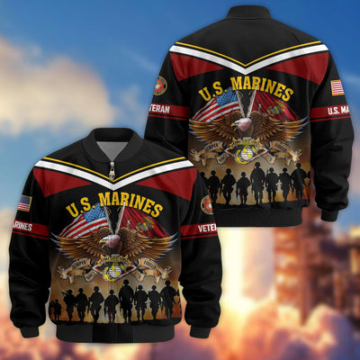Premium US Veterans Bomber Jacket, Gifts For US Veterans, Gifts On Father's Day, Veterans Day.