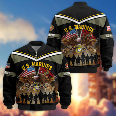 Premium US Veterans Bomber Jacket, Gifts For US Veterans, Gifts On Father's Day, Veterans Day.