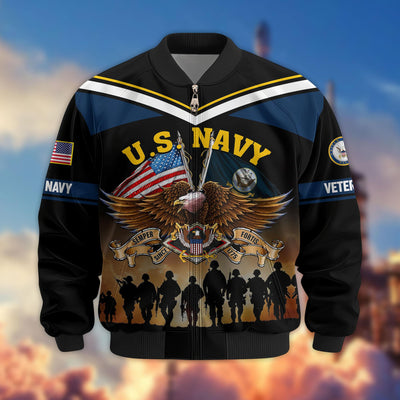 Premium US Veterans Bomber Jacket, Gifts For US Veterans, Gifts On Father's Day, Veterans Day.