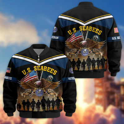 Premium US Veterans Bomber Jacket, Gifts For US Veterans, Gifts On Father's Day, Veterans Day.