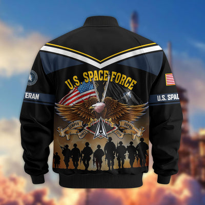 Premium US Veterans Bomber Jacket, Gifts For US Veterans, Gifts On Father's Day, Veterans Day.