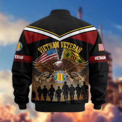 Premium US Veterans Bomber Jacket, Gifts For US Veterans, Gifts On Father's Day, Veterans Day.