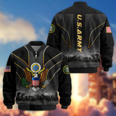 Premium US Veterans Bomber Jacket, Gifts For US Veterans, Gifts On Father's Day, Veterans Day.