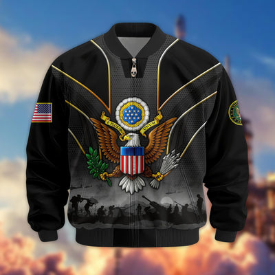 Premium US Veterans Bomber Jacket, Gifts For US Veterans, Gifts On Father's Day, Veterans Day.