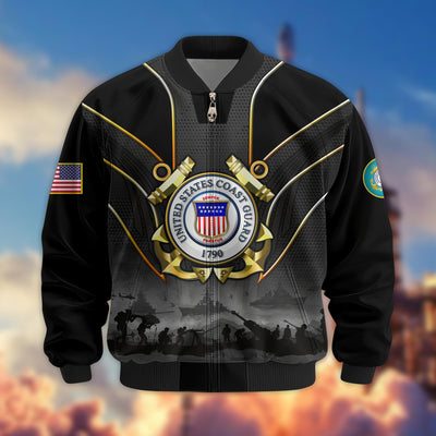 Premium US Veterans Bomber Jacket, Gifts For US Veterans, Gifts On Father's Day, Veterans Day.