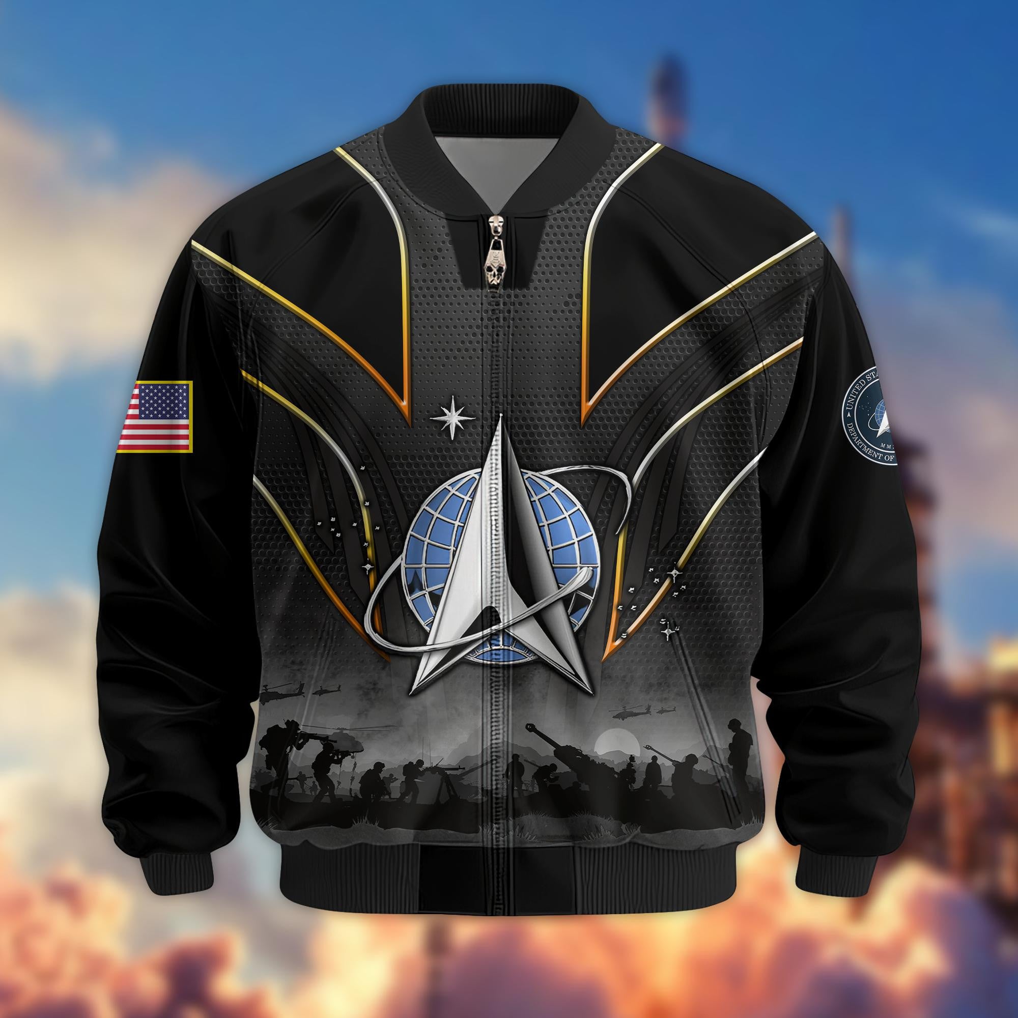 Premium US Veterans Bomber Jacket, Gifts For US Veterans, Gifts On Father's Day, Veterans Day.