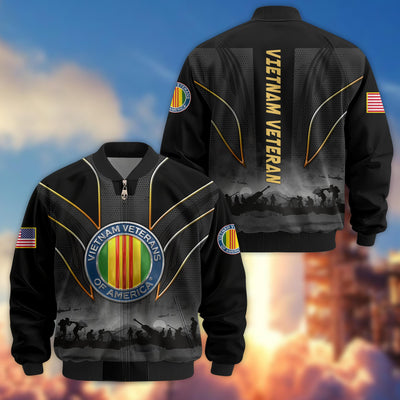 Premium US Veterans Bomber Jacket, Gifts For US Veterans, Gifts On Father's Day, Veterans Day.