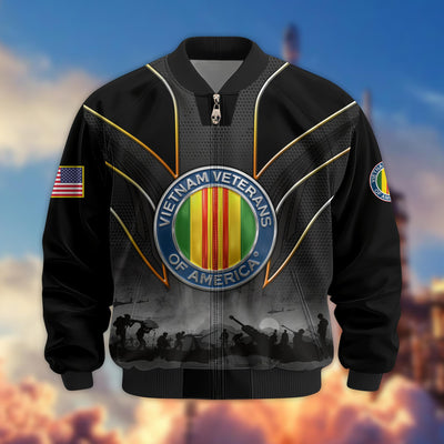 Premium US Veterans Bomber Jacket, Gifts For US Veterans, Gifts On Father's Day, Veterans Day.
